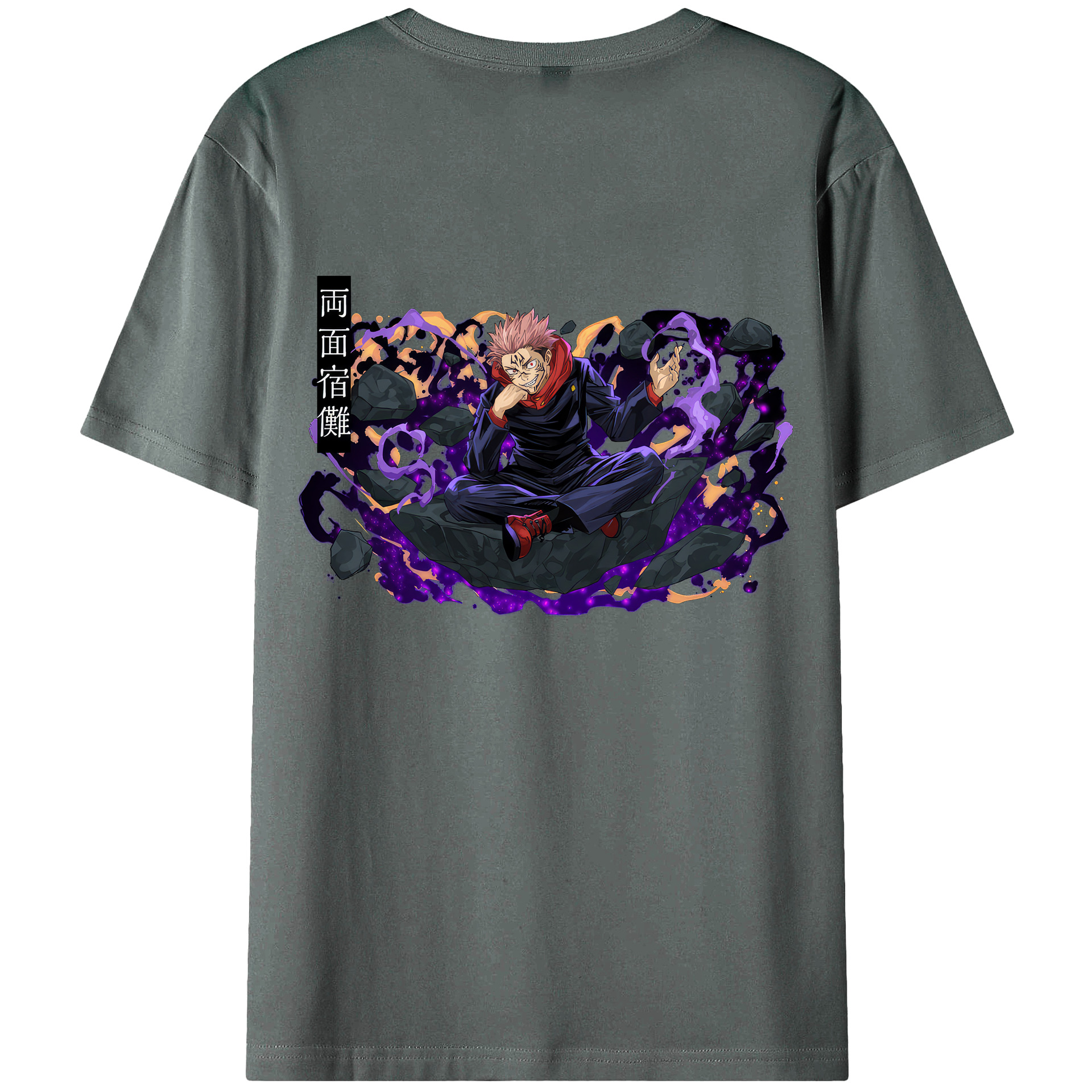 （画像用） 呪術廻戦 Jujutsu Kaisen 綿100％ メンズ半袖Tシャツ（バックプリント） 通気性